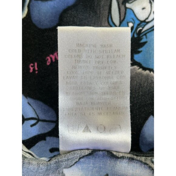 Disney Eeyore Floral Short Sleeve Scrub Top in Black/Blue - Sz L - Picture 7 of 7